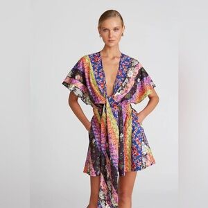 AMUR Nyla Tie Front MINI Dress WITH TWO POCKETS